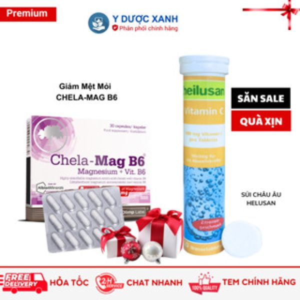 CHELA - MAG B6, 30 Viên, Bổ sung Magie và Vitamin B6 hỗ trợ giảm mệt mỏi cho người lớn - Y Dược Xanh