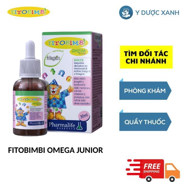 FITOBIMBI OMEGA JUNIOR, 30ml, Siro phát triển não bộ và mắt cho bé, trẻ nhỏ  từ 1 ngày tuổi của Ý