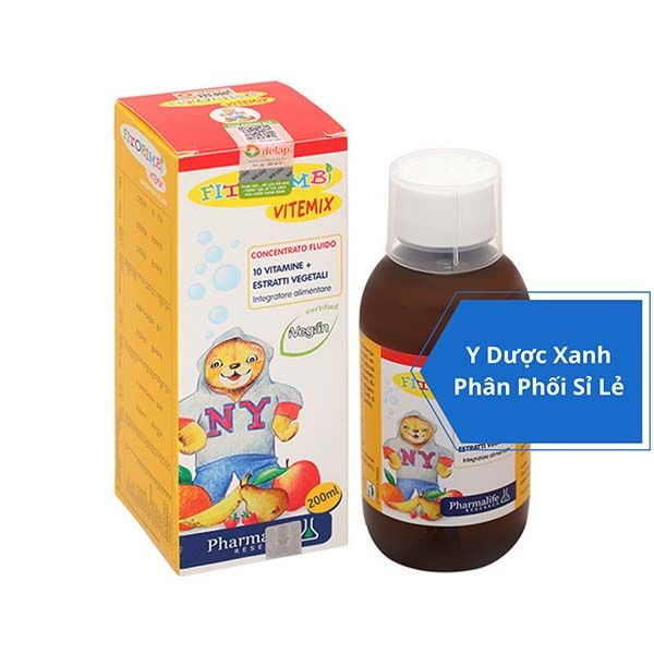 FITOBIMBI VITEMIX, 200ml, Siro bổ sung vitamin tổng hợp cho bé, trẻ em từ 2 tuổi của Ý