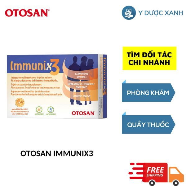 OTOSAN IMMUNIX3, 20 viên, Viên nhai tăng sức đề kháng cho bé người lớn của Ý