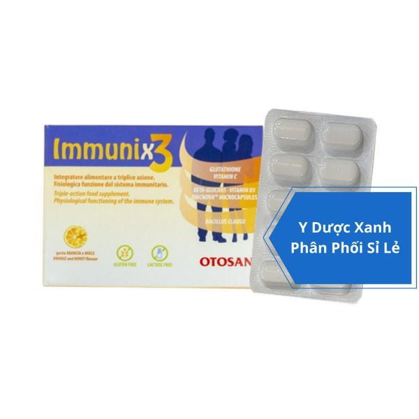 OTOSAN IMMUNIX3, 20 viên, Viên nhai tăng sức đề kháng cho bé người lớn của Ý