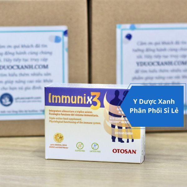 OTOSAN IMMUNIX3, 20 viên, Viên nhai tăng sức đề kháng cho bé người lớn của Ý