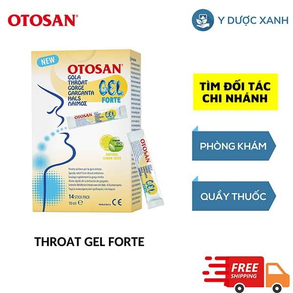 OTOSAN THROAT GEL FORTE, 14 gói, Gel ngậm giảm đau họng, giảm ho cho trẻ em từ 1 tuổi của Ý