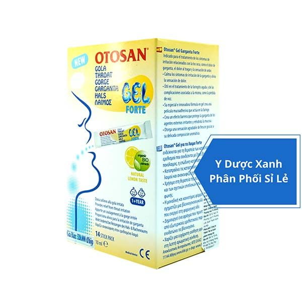 OTOSAN THROAT GEL FORTE, 14 gói, Gel ngậm giảm đau họng, giảm ho cho trẻ em từ 1 tuổi của Ý