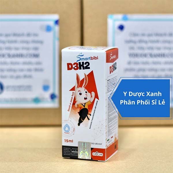 SMARTBIBI D3K2, 15ml, Bổ sung D3 K2 dạng nhỏ giọt cho trẻ sơ sinh và trẻ nhỏ của Ý