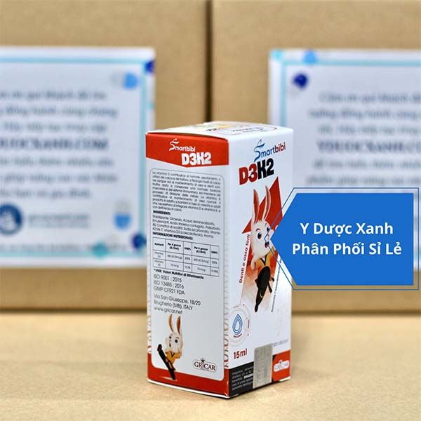 SMARTBIBI D3K2, 15ml, Bổ sung D3 K2 dạng nhỏ giọt cho trẻ sơ sinh và trẻ nhỏ của Ý