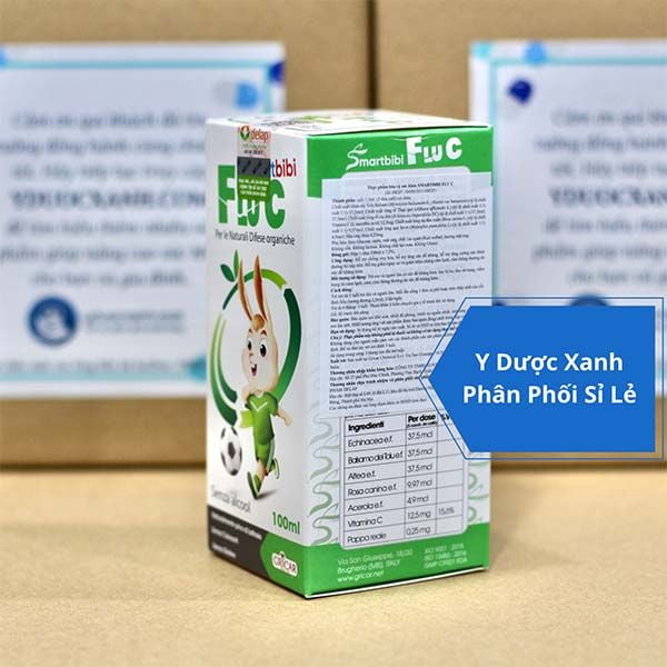 SMARTBIBI FLU C, 100ml, Giảm triệu chứng cảm cúm và tăng đề kháng cho trẻ từ 1 tuổi của Ý