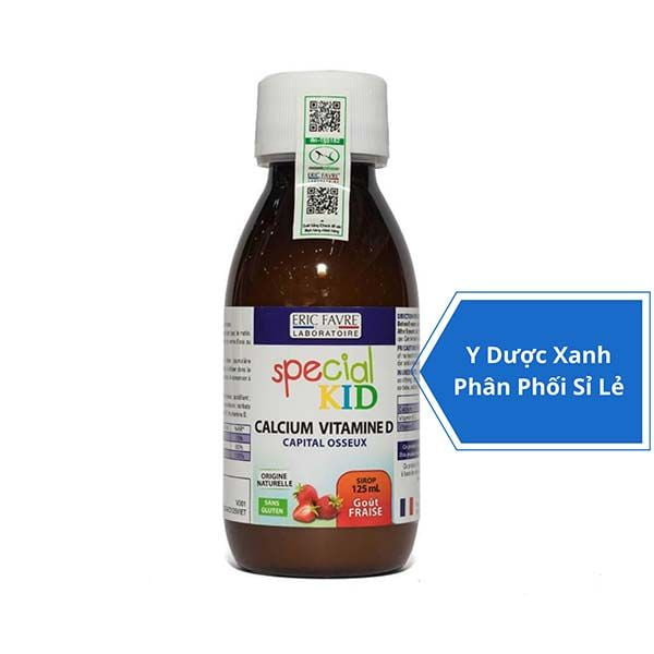 SPECIAL KID CALCIUM VITAMINE D, 125 ml, Siro hỗ trợ phát triển xương cho trẻ em từ 2 tuổi của Pháp