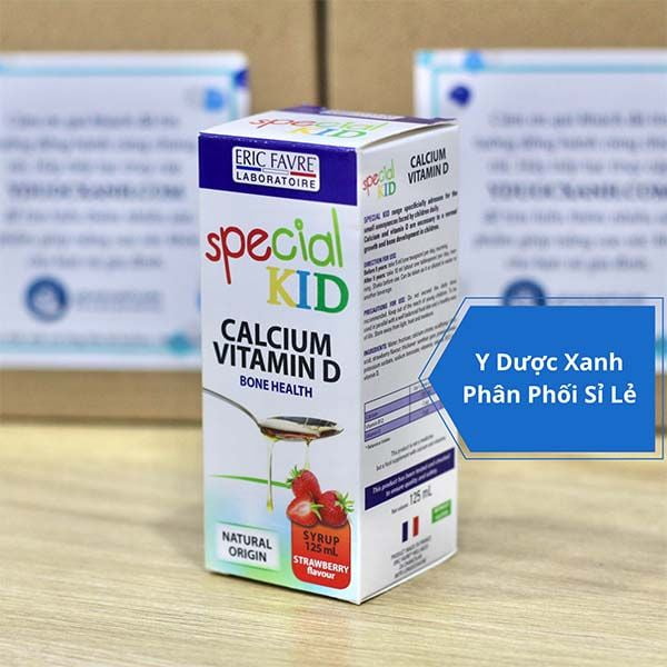 SPECIAL KID CALCIUM VITAMINE D, 125 ml, Siro hỗ trợ phát triển xương cho trẻ em từ 2 tuổi của Pháp
