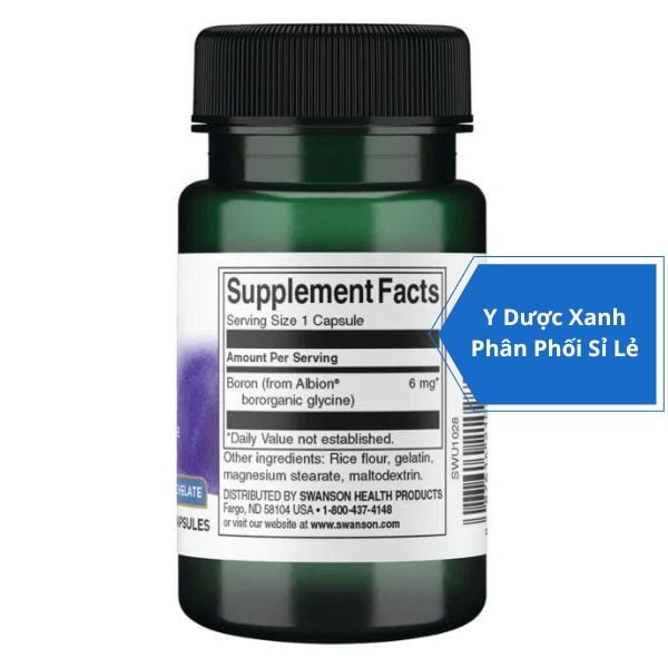 [Global] SWANSON BORON, 60 viên, Viên uống hỗ trợ xương chắc khỏe cho người lớn của Mỹ