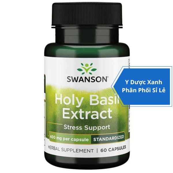 [Global] SWANSON HOLY BASIL EXTRACT, 60 viên, Viên uống hỗ trợ giảm căng thẳng, mệt mỏi cho người lớn của Mỹ