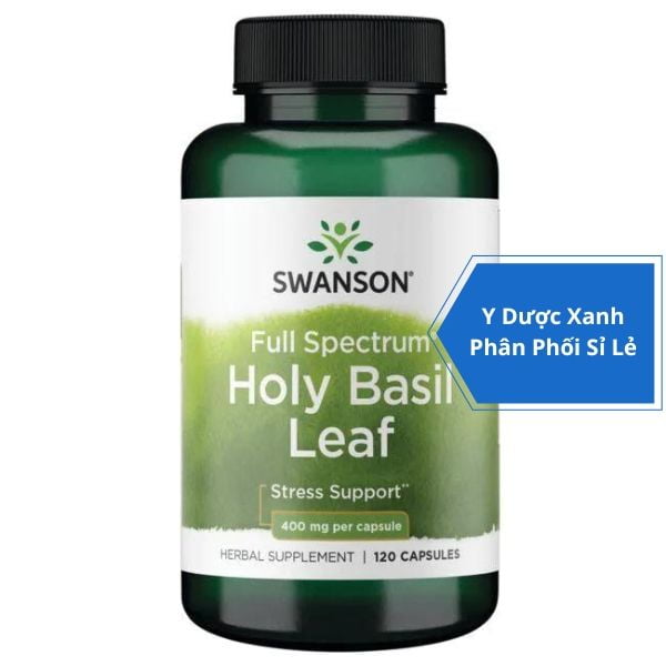 [Global] SWANSON HOLY BASIL LEAF, 120 viên, Viên uống hỗ trợ giảm căng thẳng cho người lớn của Mỹ