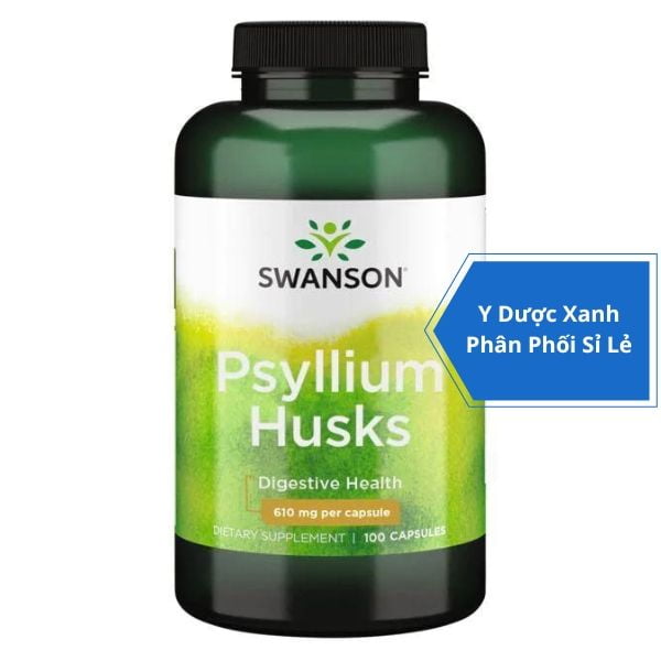 [Global] SWANSON PSYLLIUM HUSKS, 100 viên, Viên uống hỗ trợ sức khỏe đường tiêu hóa cho người lớn của Mỹ