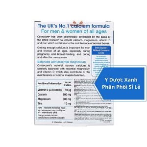 VITABIOTICS OSTEOCARE CALCIUM BONE HEALTH, 30 viên, Viên uống bổ sung calcium cho trẻ từ 4 tuổi, người lớn của Anh
