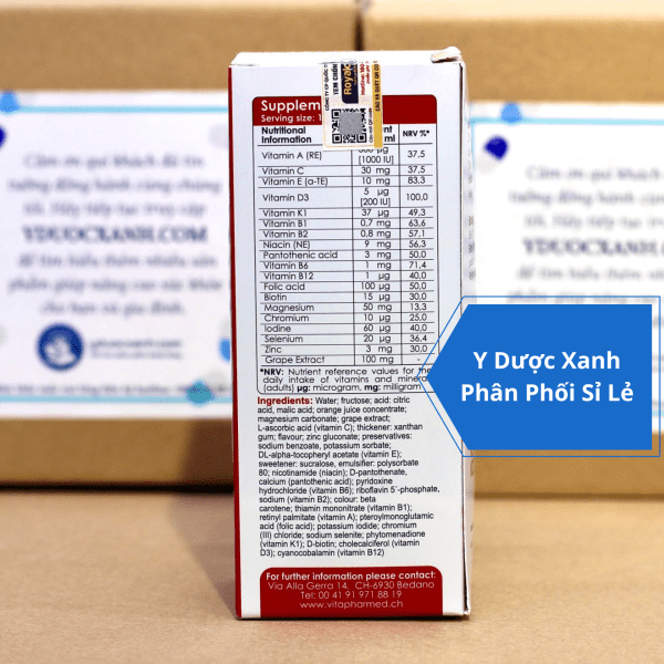 VIVAKIDS MULTIVITAMIN LIQUID, 200ml, Siro vitamin tổng hợp cho trẻ từ 1 tuổi của Thụy Sĩ